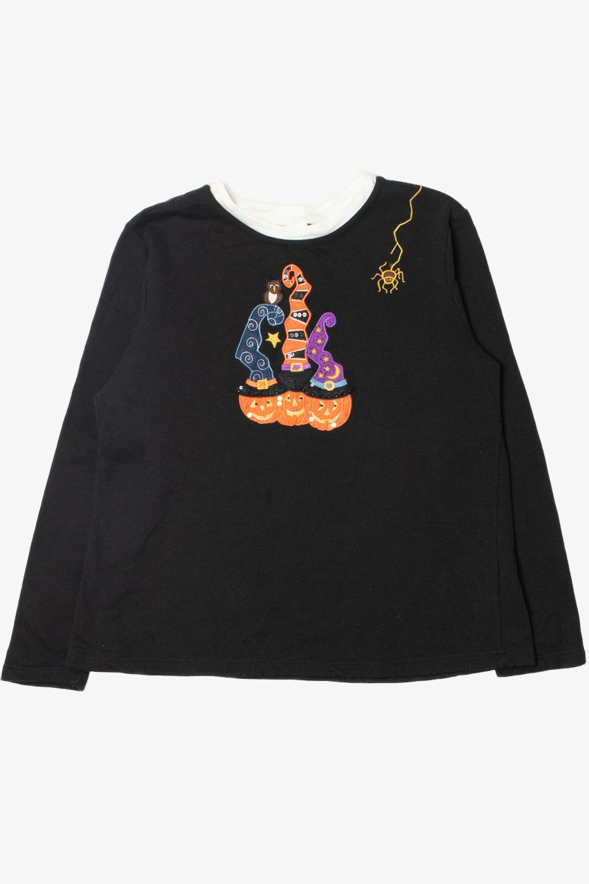 Vintage Creepy Crawly Spider Jack-O-Lantern Halloween Sweater