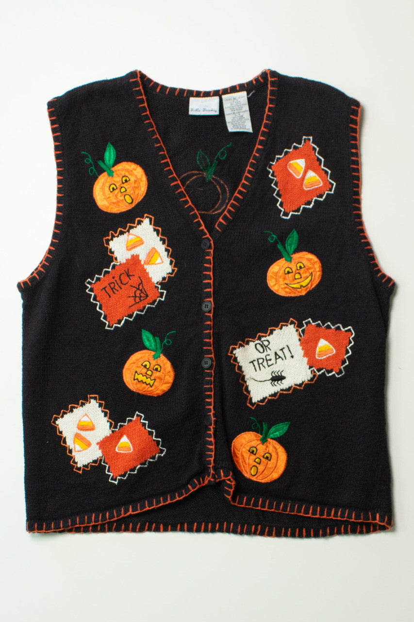 Vintage Trick Or Treat Patches Halloween Vest (1990s)