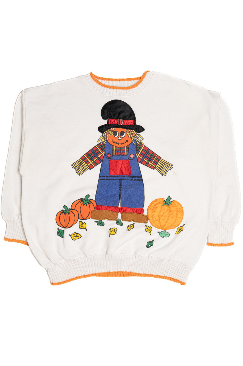 Vintage Applique Scarecrow Westbound Halloween Sweater