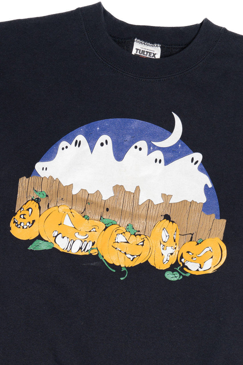 Vintage Ghosts At The Pumpkin Patch Halloween Sweater
