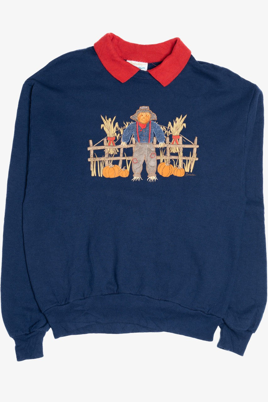 Vintage Scarecrow Brindar Design Halloween Sweater