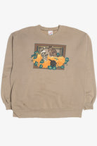 Vintage Cats At The Pumpkin Patch Halloween Sweater