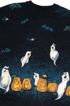 Vintage Ghosts Bats And Pumpkins All Over Print Halloween Sweater