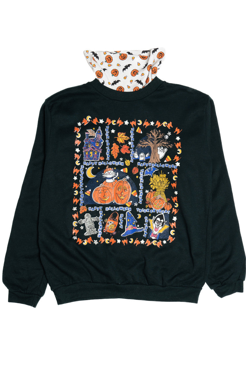 Vintage "Happy Halloween Trick Or Treat" Halloween Turtleneck Sweater