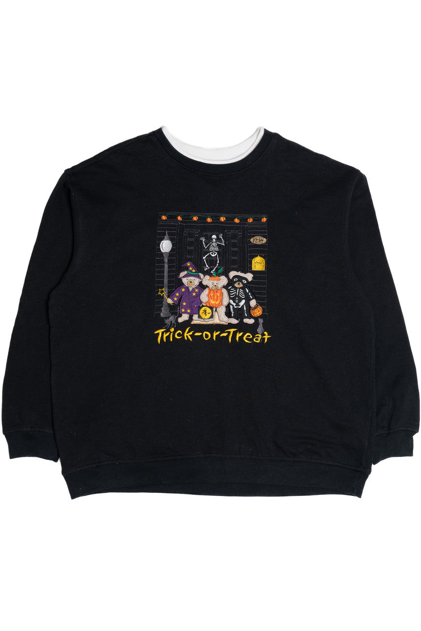Vintage "Trick-Or-Treat" Halloween Costume Bears Halloween Sweater 618