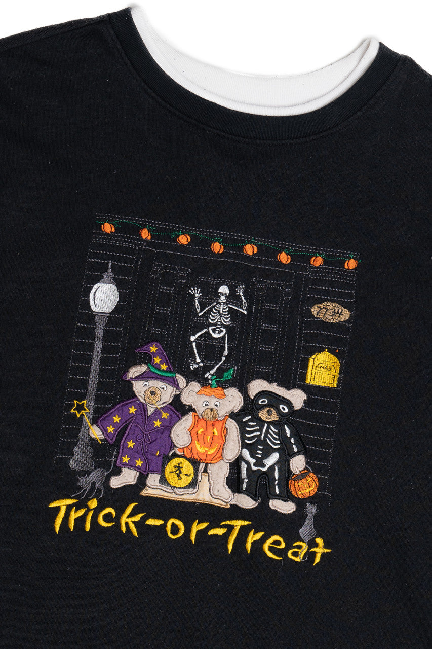 Vintage "Trick-Or-Treat" Halloween Costume Bears Halloween Sweater 618