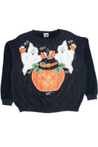 Vintage "Boo!" Ghosts and Jack-O'-Lantern Halloween Sweater