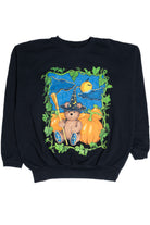 Vintage Wizard Bear Pumpkin Patch Halloween Sweater