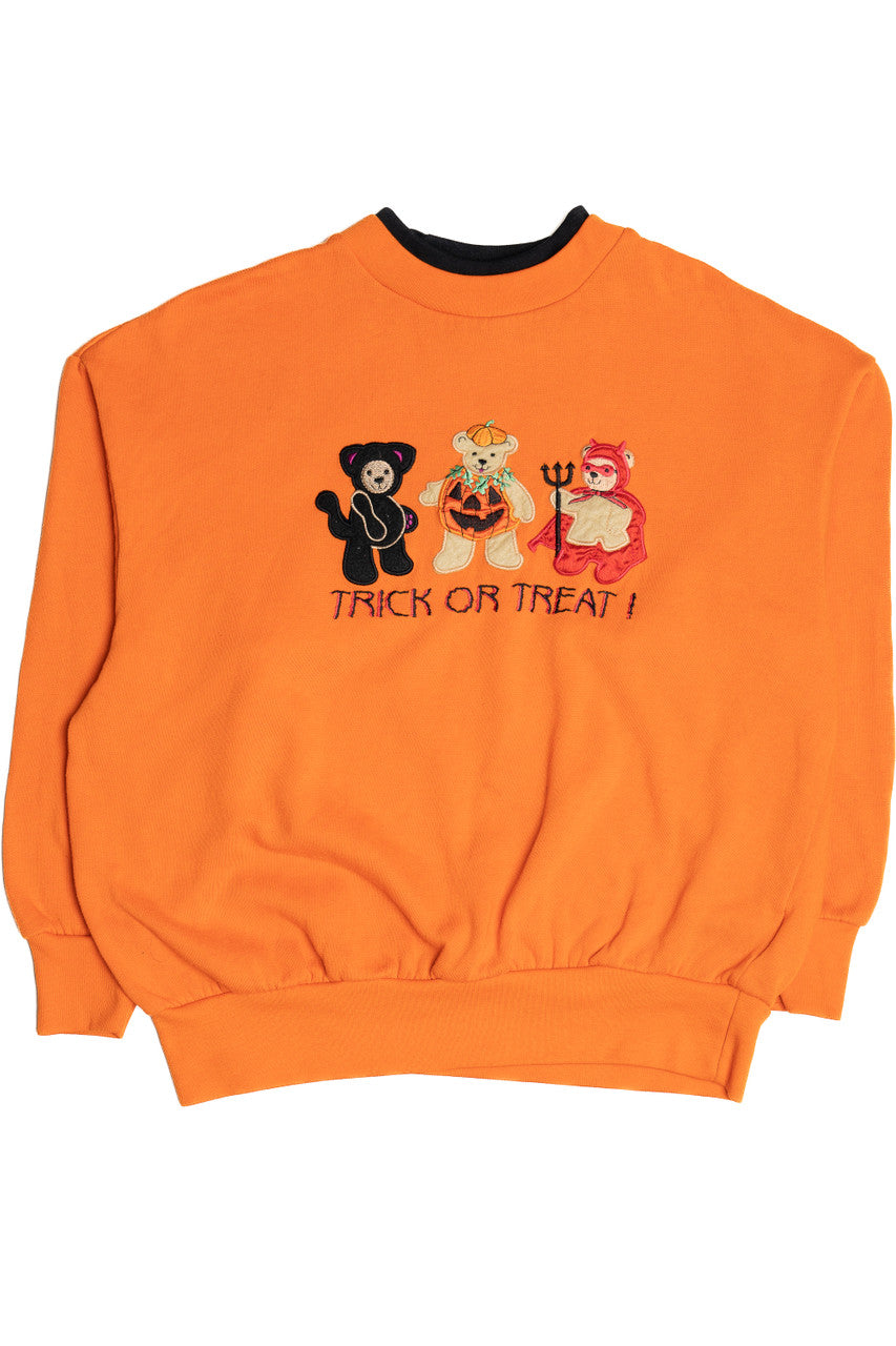 Vintage "Trick Or Treat!" Costume Bears Halloween Sweater