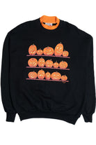 Vintage Jack-O-Lantern Carved Pumpkins Halloween Sweater