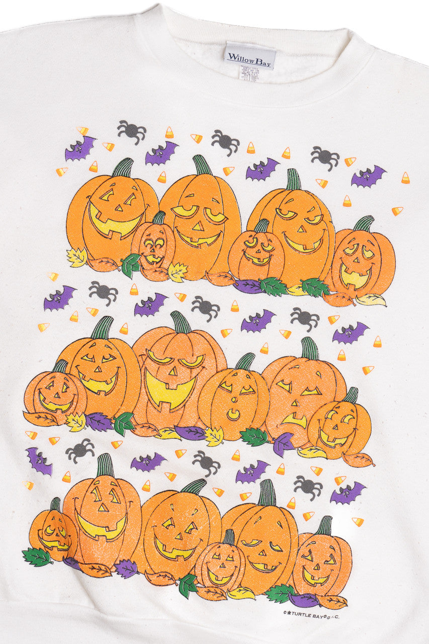 Vintage Jack-O-Lanterns & Bats Halloween Sweater