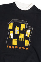Vintage "Happy Haunting!" Haunted House Halloween Sweater