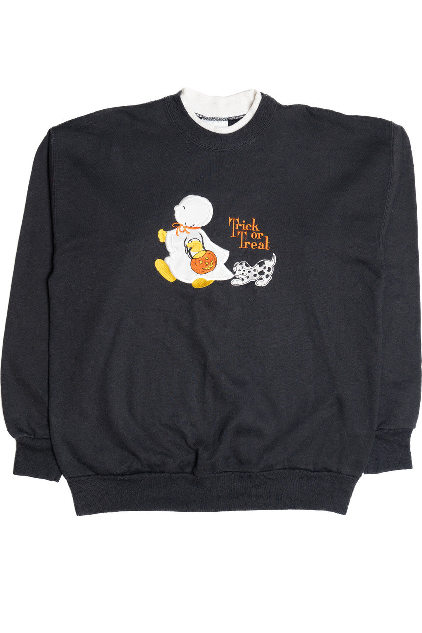 Vintage "Trick Or Treat" Ghost Costume & Puppy Halloween Sweater