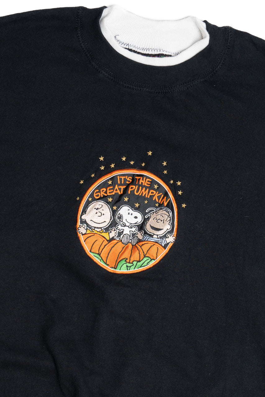 Vintage "It's The Great Pumpkin" Embroidered Peanuts Collection Halloween Sweater