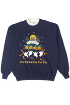 Vintage Haunted House Mock Neck Halloween Sweatshirt