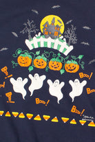 Vintage Haunted House Mock Neck Halloween Sweatshirt