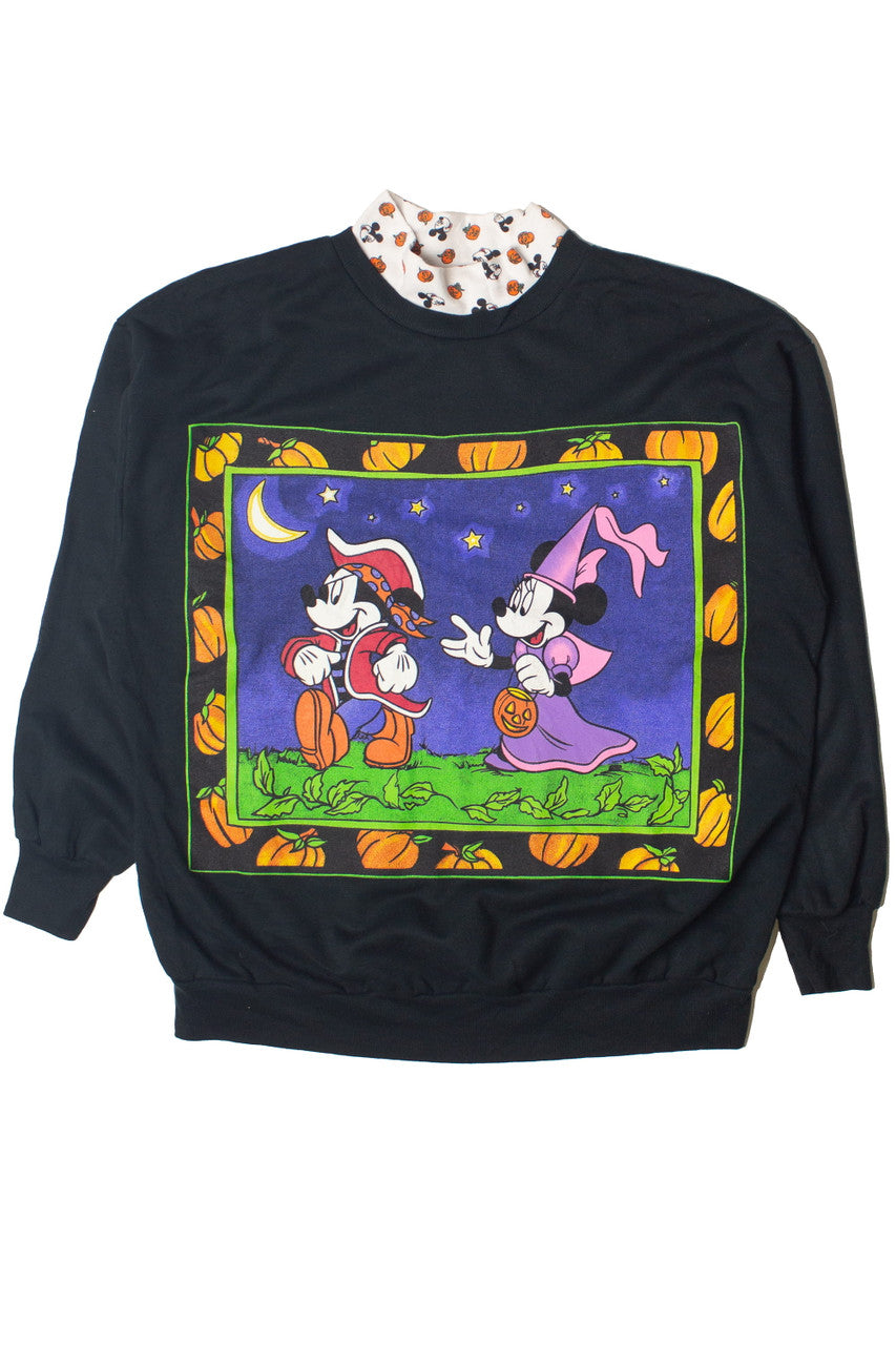 Vintage Mickey and Minnie Mouse Trick Or Treating Mickey Unlimited Halloween Sweatshirt