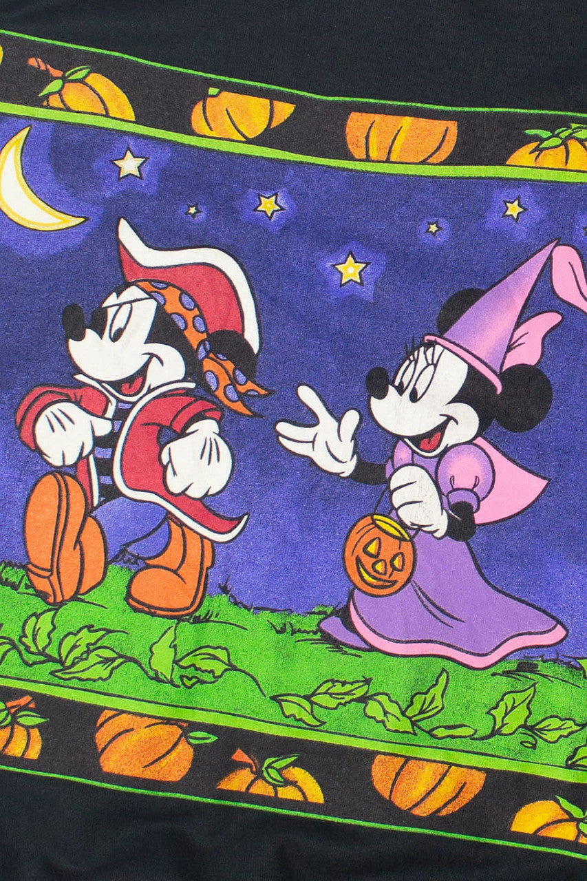 Vintage Mickey and Minnie Mouse Trick Or Treating Mickey Unlimited Halloween Sweatshirt