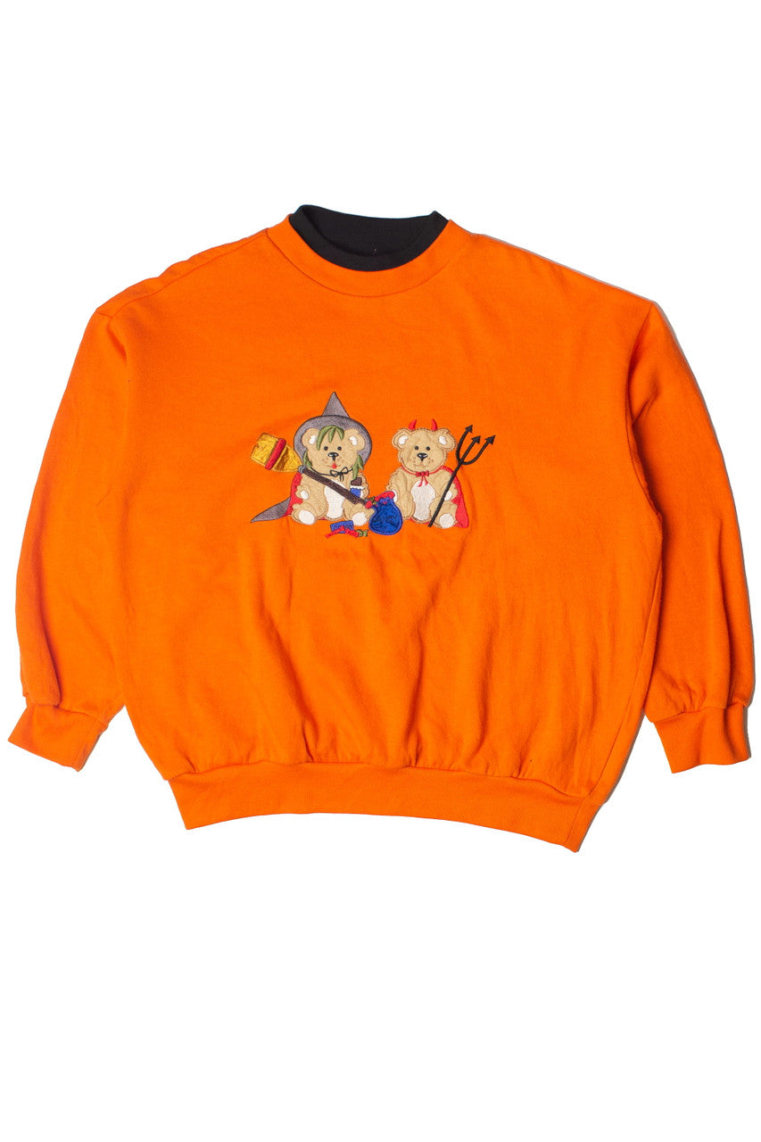 Vintage Trick Or Treating Bears Halloween Sweatshirt