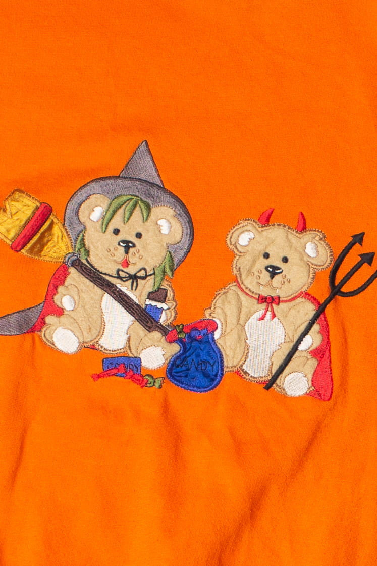 Vintage Trick Or Treating Bears Halloween Sweatshirt