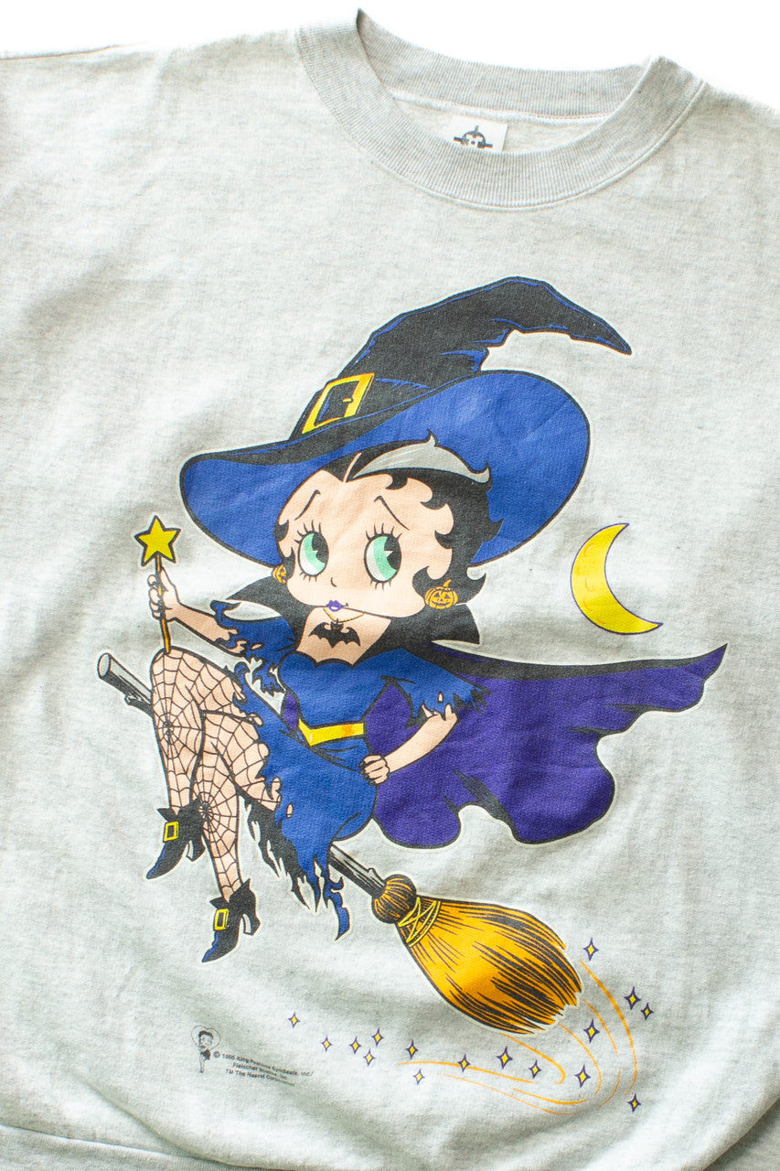 Vintage Betty Boop Witch Halloween Sweatshirt (1995)