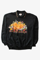 Vintage Floral Jack o'Lanterns Halloween Sweateshirt (1990s)