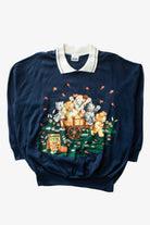 Vintage Puppies & Kittens Hay Ride Halloween Sweatshirt (1990s)