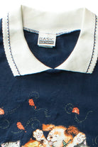 Vintage Puppies & Kittens Hay Ride Halloween Sweatshirt (1990s)
