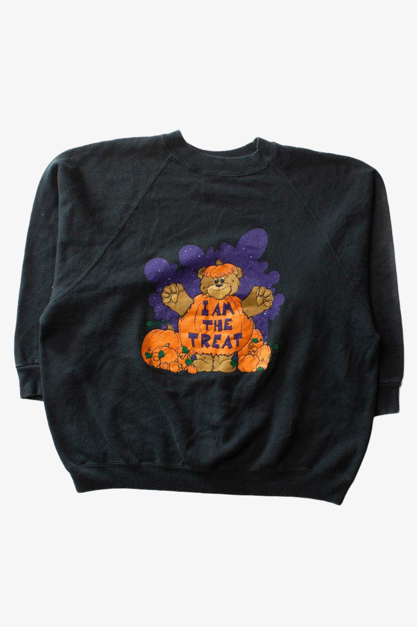 Vintage "I Am The Treat" Bear Halloween Sweatshirt (1990s)