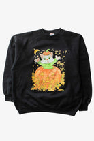 Vintage Cat In A Pumpkin Halloween Sweatshirt (1990s)