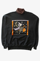 Vintage Cat Witch Turtleneck Halloween Sweatshirt (1990s)