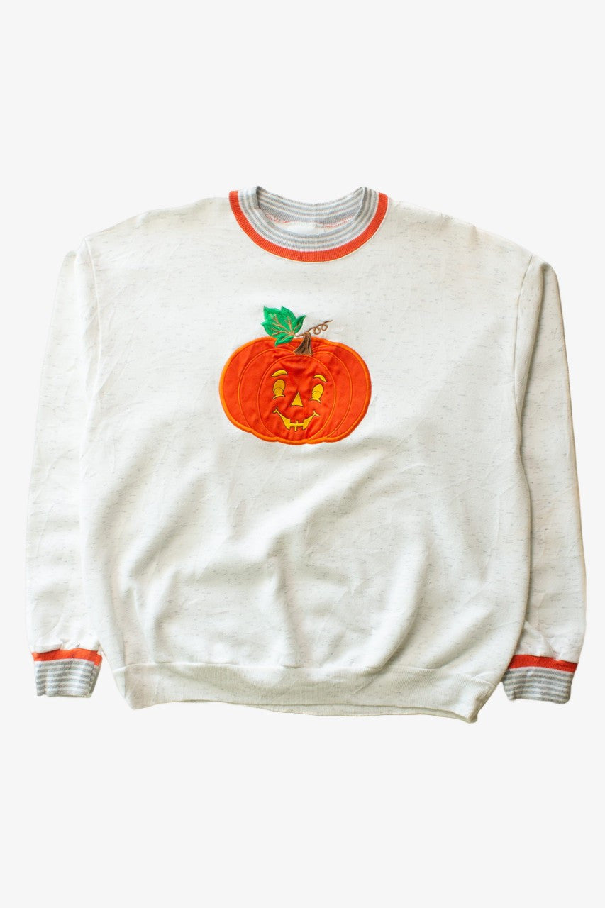 Vintage Jack o'Lantern Applique Halloween Sweatshirt (1990s)
