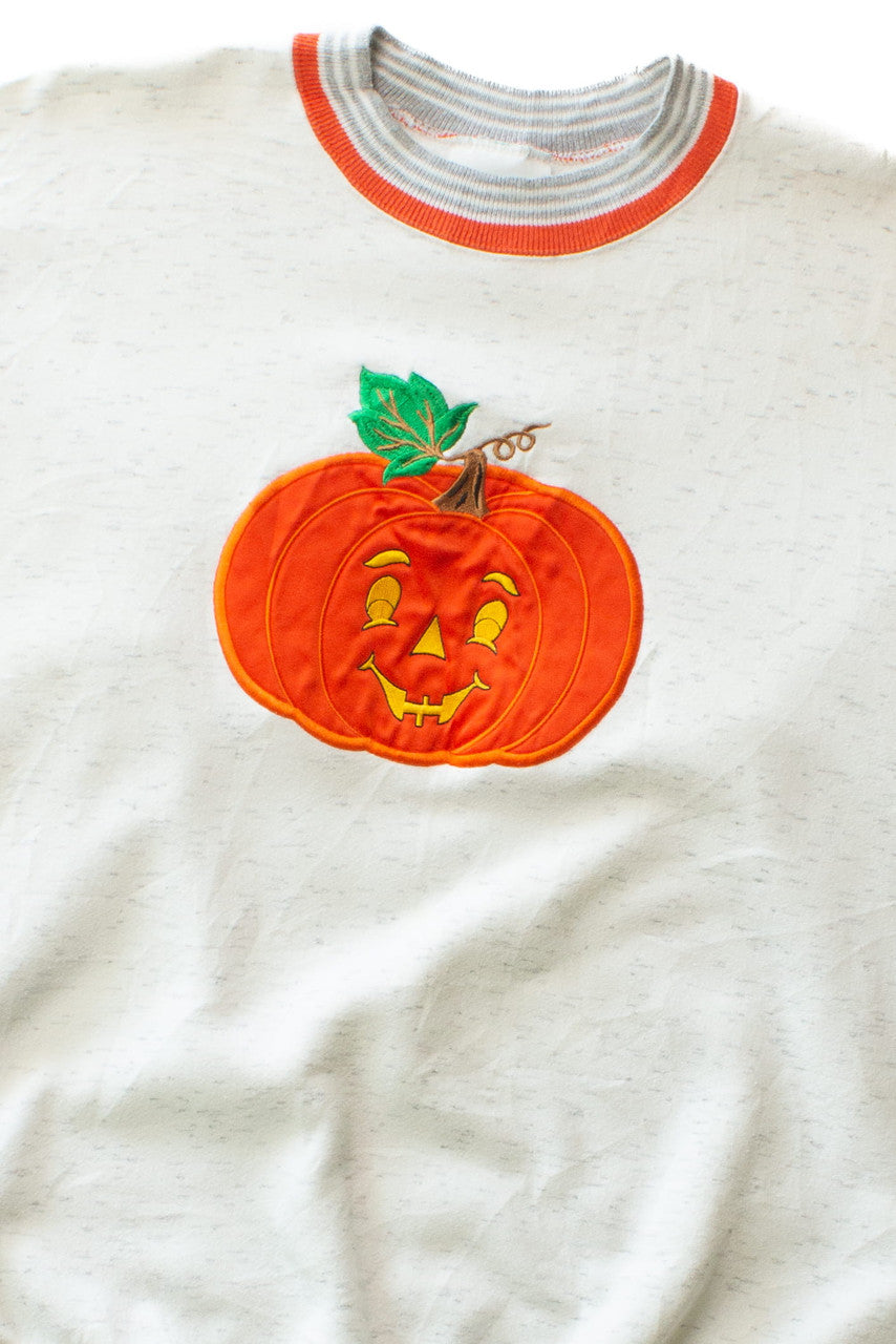Vintage Jack o'Lantern Applique Halloween Sweatshirt (1990s)