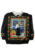 Vintage Cat Ghost Halloween Sweatshirt (1990s)