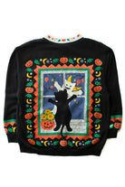 Vintage Cat Ghost Halloween Sweatshirt (1990s)