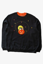 Vintage Embroidered Cats Halloween Sweatshirts 679 (1990s)