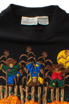 Vintage Embroidered Bearcrows Halloween Sweatshirt (1990s)
