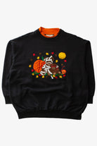 Vintage Embroidered Costumed Bears Halloween Sweatshirt (1990s)