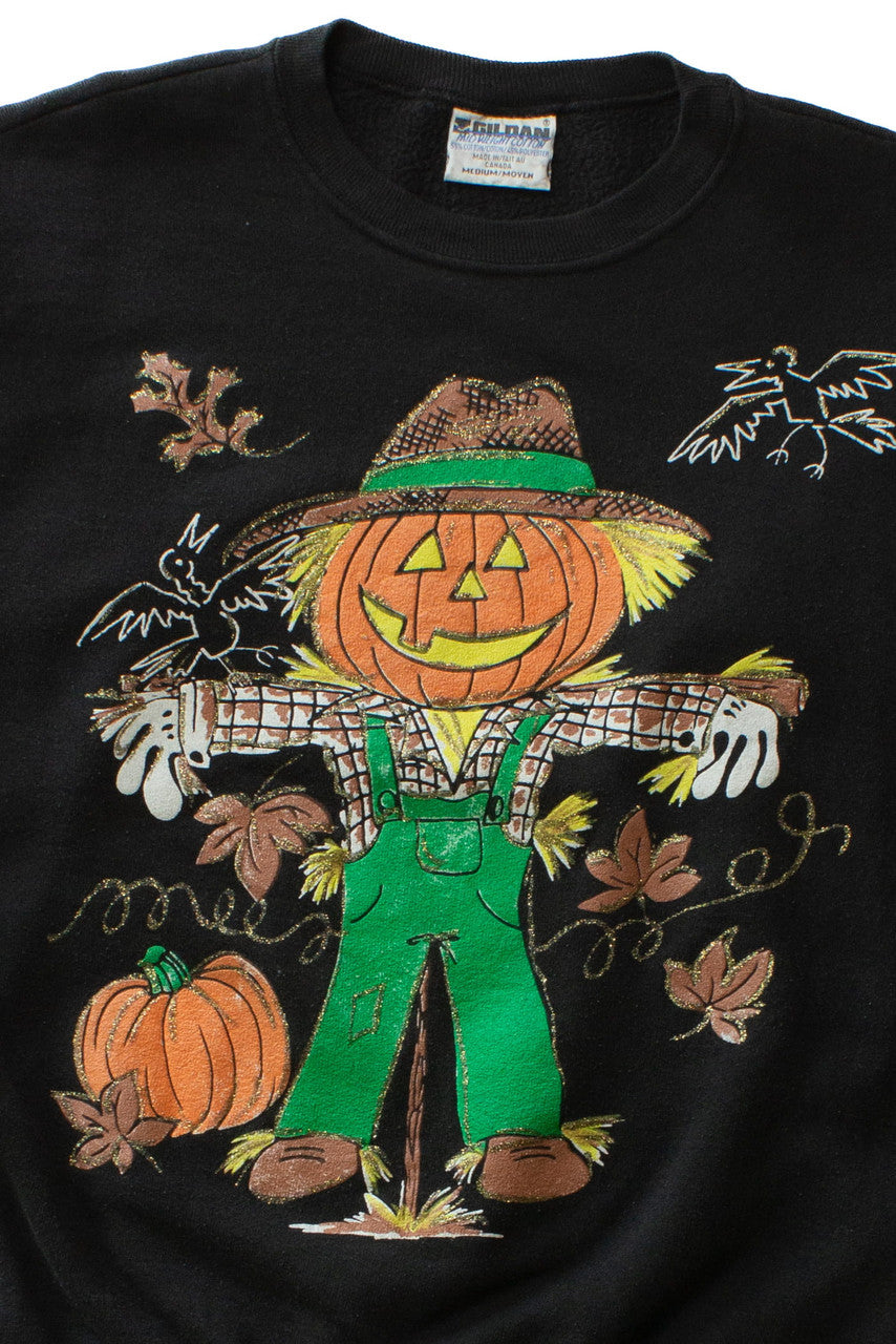 Vintage Jack o'Lantern Scarecrow Halloween Sweatshirt (1990s)