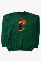 Vintage Pumpkin Bear Hug Fall Sweatshirt (1990s)