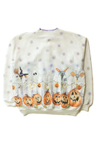 Vintage White Button Up Halloween Sweatshirt (1990s)