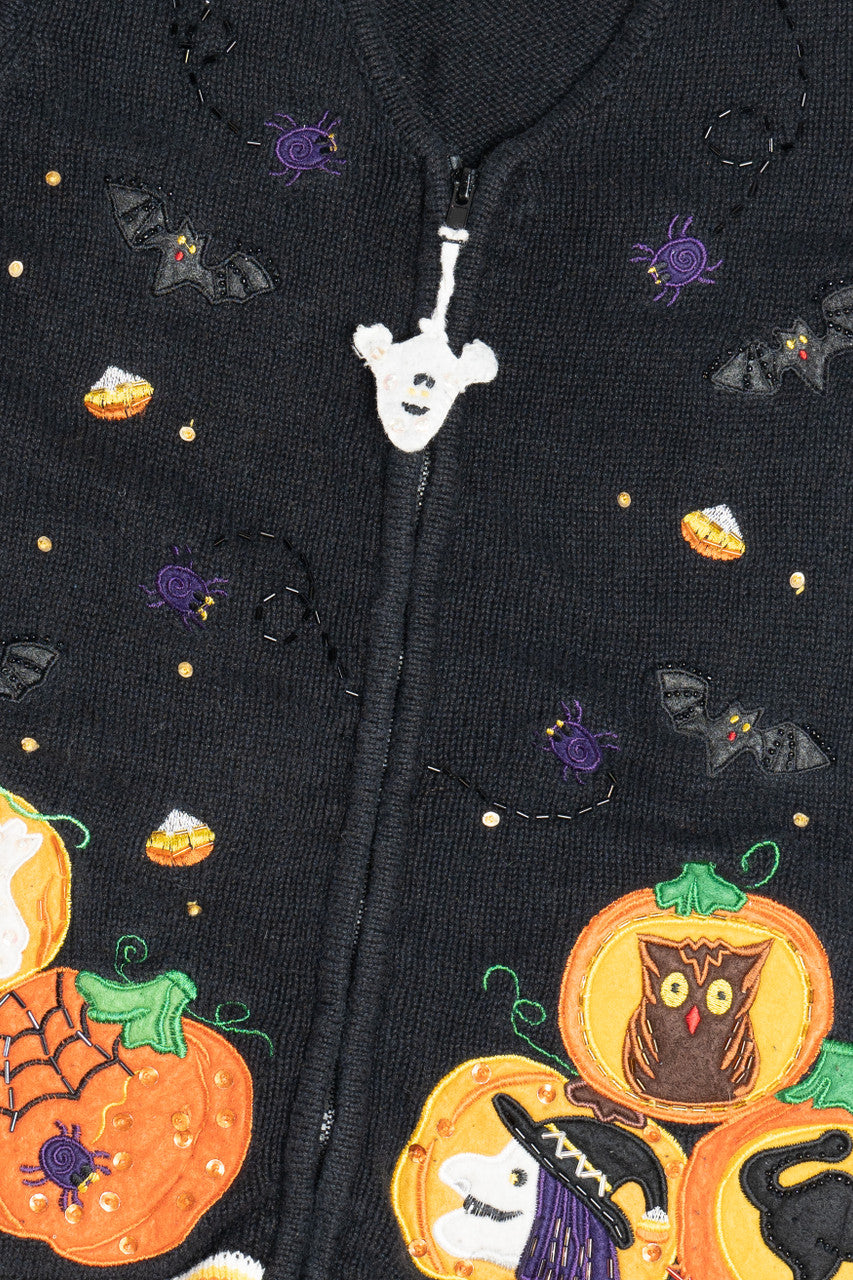 Vintage Bats & Jack-O-Lanterns Halloween Vest