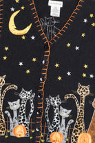 Vintage Leopard Print Cats Halloween Sweater 690