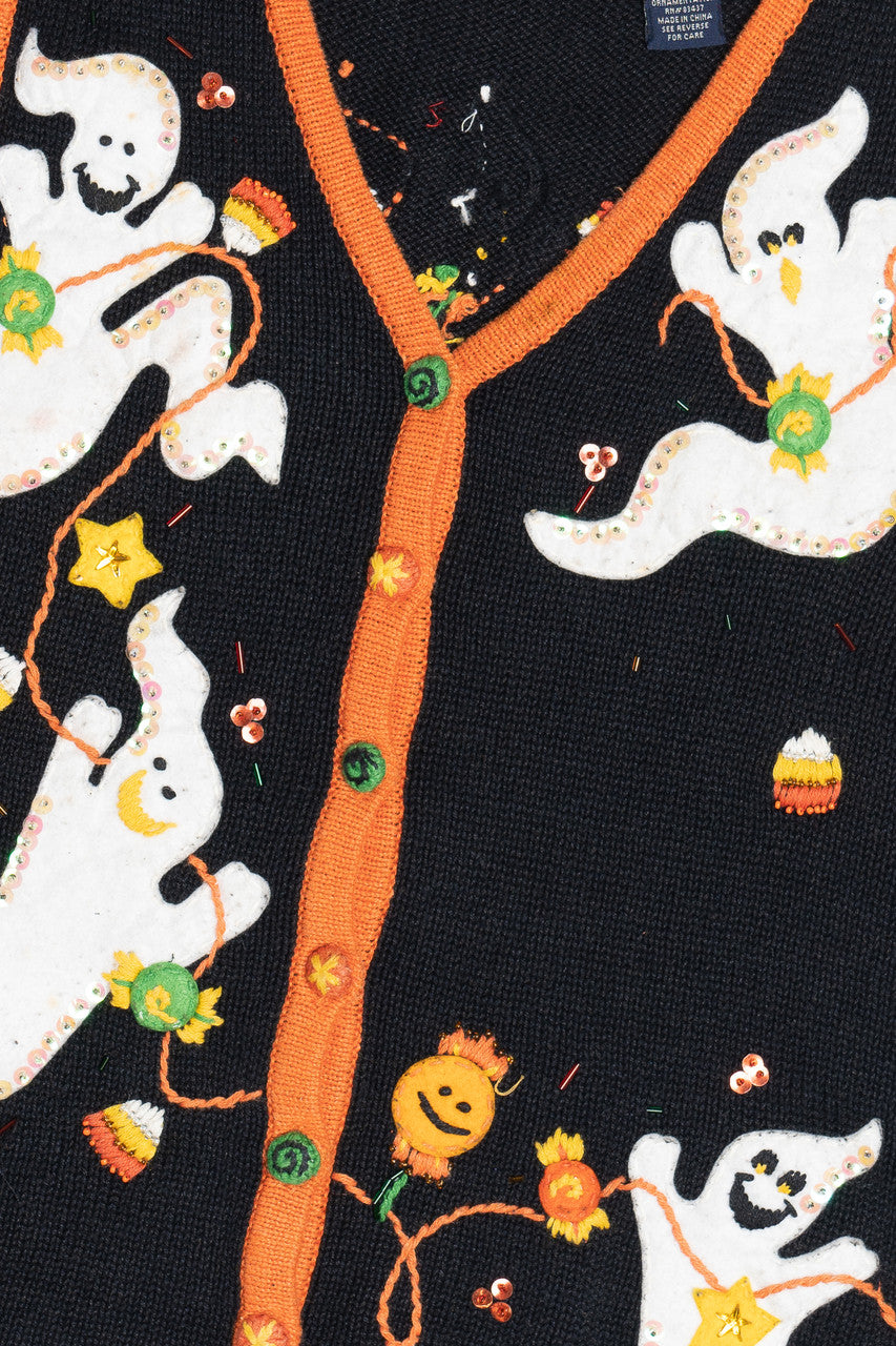 Vintage Ghosts & Candy Halloween Sweater Vest
