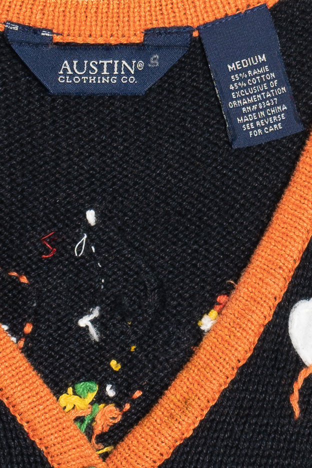 Vintage Ghosts & Candy Halloween Sweater Vest