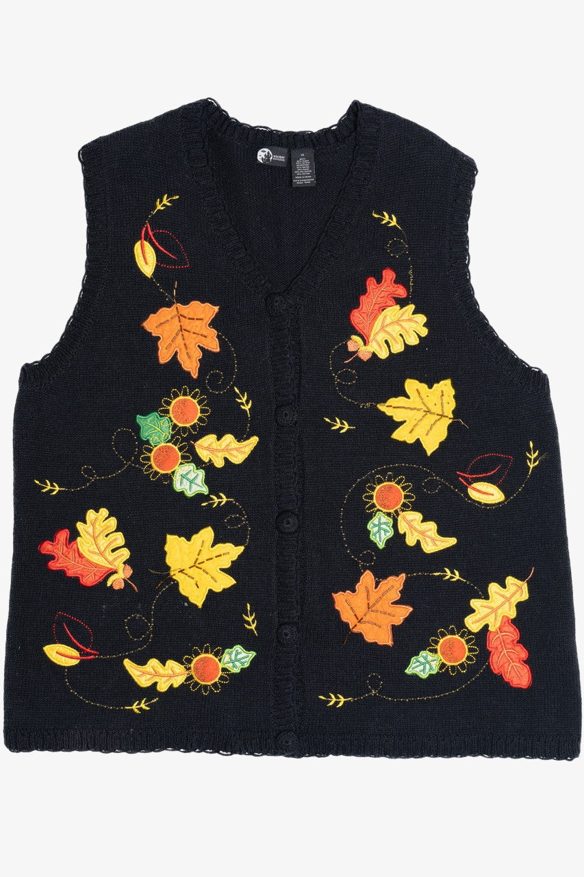 Vintage Autumn Leaves Harvest Sweater Vest
