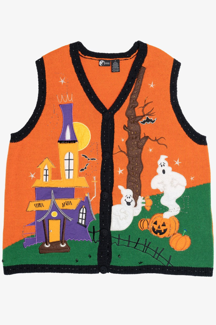 Vintage Haunted House Halloween Sweater 694