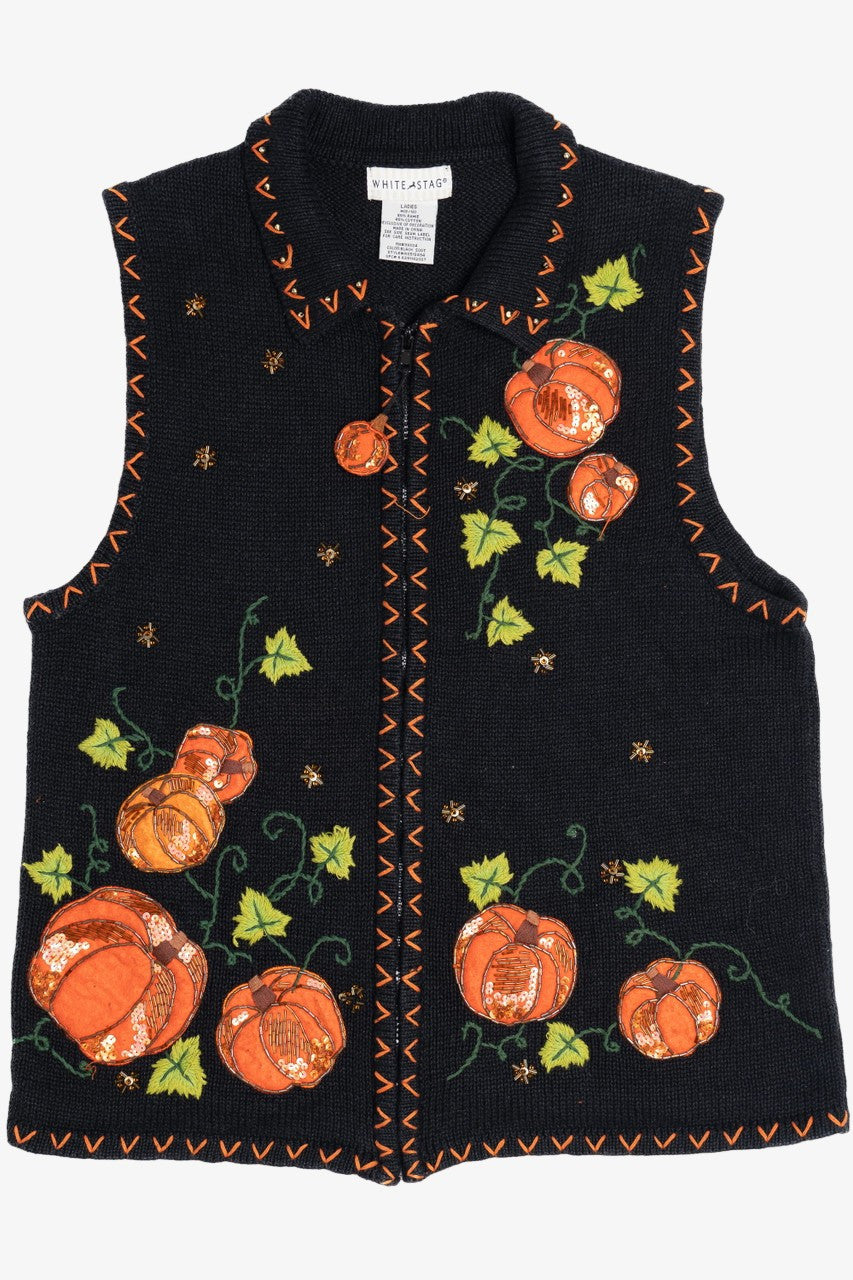 Vintage Pumpkin Patch Halloween Sweater Vest