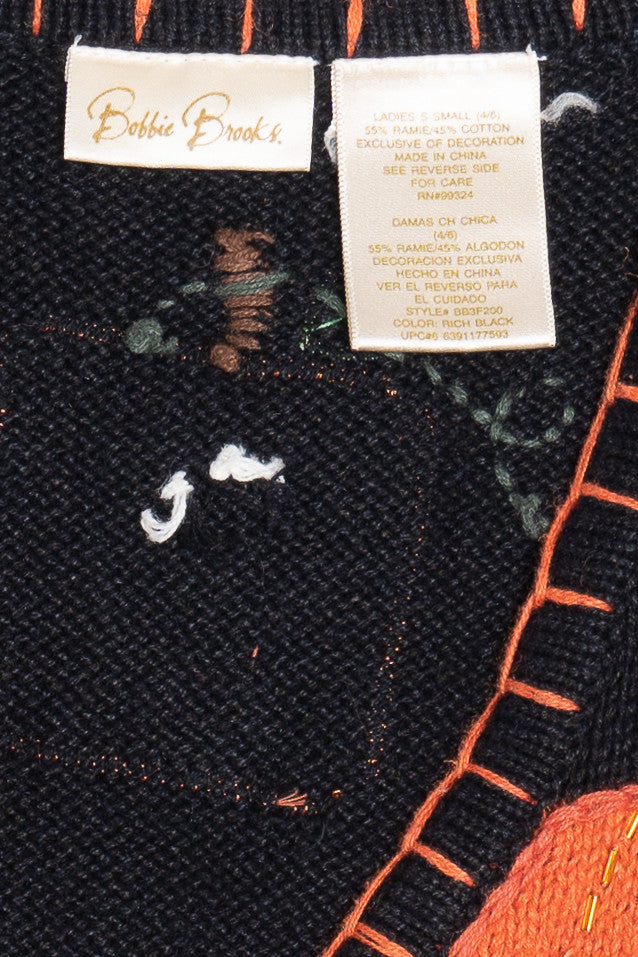 Vintage Patchwork Pumpkins Halloween Sweater Vest
