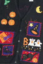 Vintage "Boo" Patchwork Halloween Sweater Vest